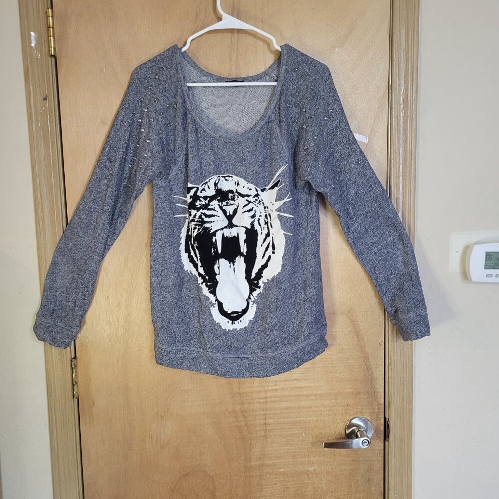 Express Long Sleeve Tiger Shirt M Studded
